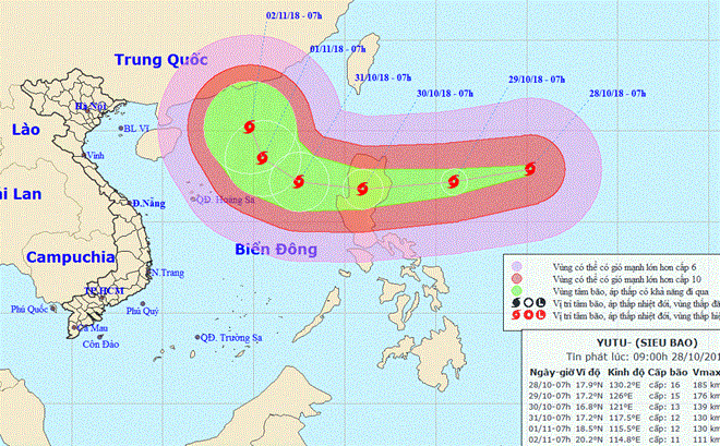 越南沿海省市主动应对风力200公里阵风17级的超级台风