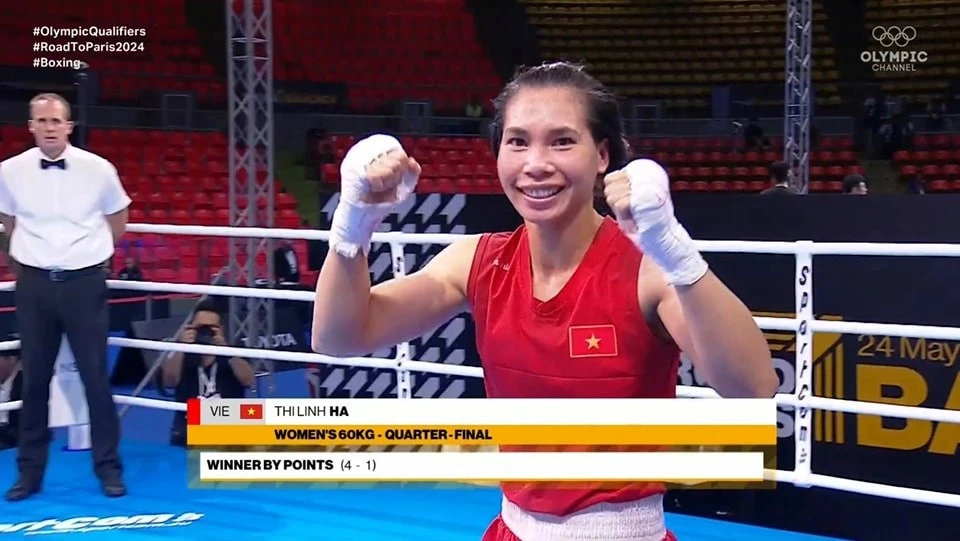 Boxer Ha Thi Linh is the latest Vietnamese athlete to compete at the Paris 2024 Olympics. (Photo: Video screenshot)