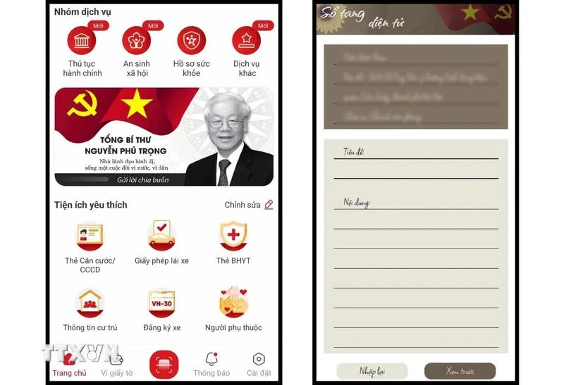 Via the e-funeral book on VNeID, users can send condolences, express gratitude to, or share memories about the late leader.