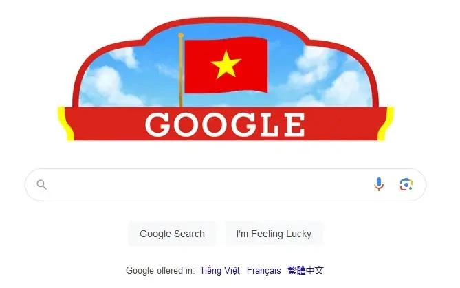 The Vietnam homepage of Google honours the 79th anniversary of the country’s National Day (September 2). (Screenshot photo)