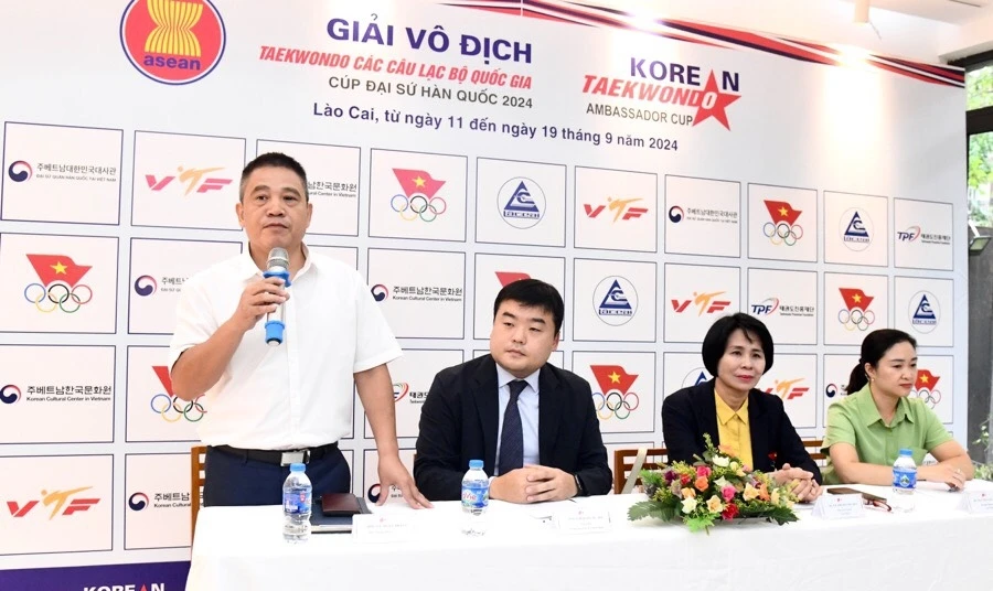 The September 9 press briefing about the National Taekwondo Club Championships – the RoK Ambassador Cup 2024 (Photo: the Sports Department of the Ministry of Culture, Sports and Tourism)