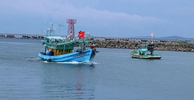 Fishing vessels in the Duong Dong river mouth of Phu Quoc island city, Kien Giang province (Photo: VNA)