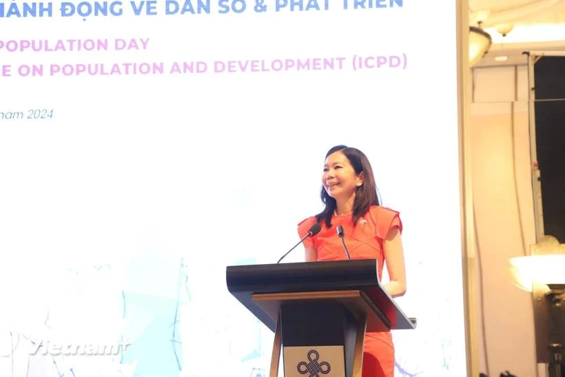 Pauline Tamesis, coordonnatrice résidente des Nations Unies au Vietnam, s'exprime à la cérémonie. Photo: VietnamPlus