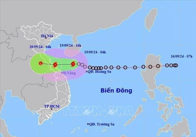 Direction de déplacement de la 4e tempête à entrer au Vietnam cette année. Photo : VNA