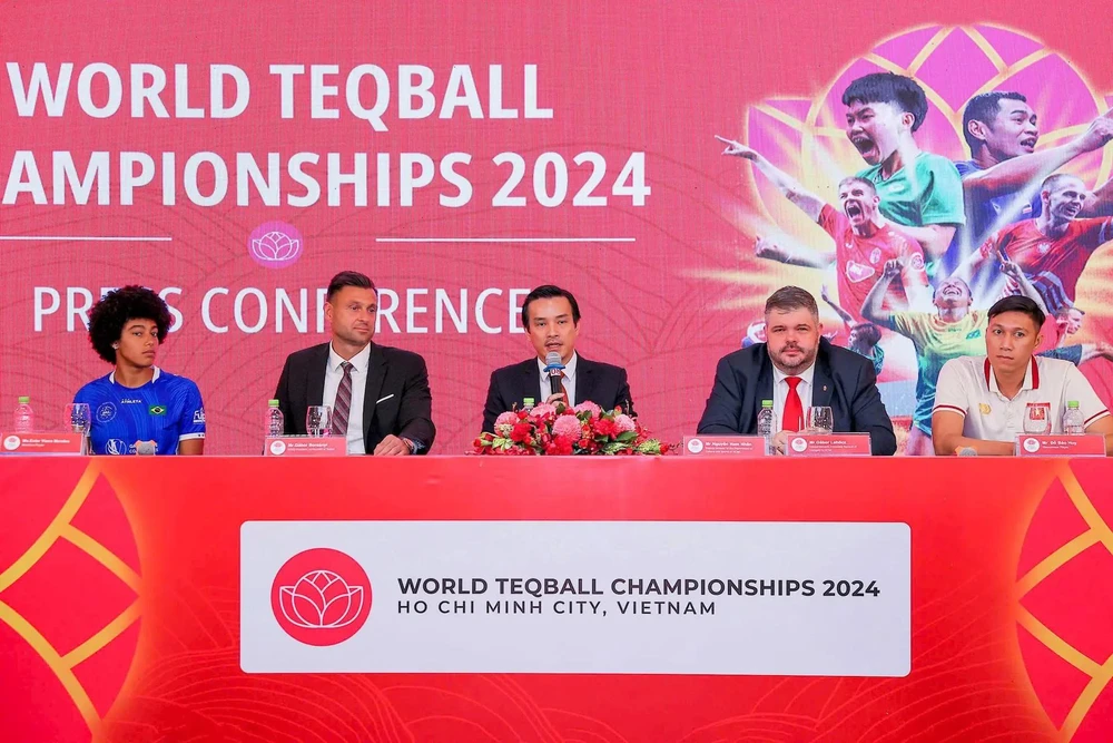 Conférence de presse sur les Championnats du monde de teqball 2024. Photo: comité d'organisation