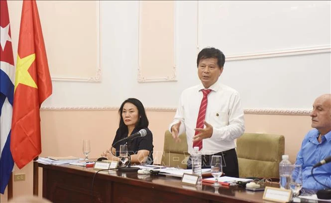 El vicepresidente de la Asociación de Periodistas de Vietnam, Tran Trong Dung, habla en el evento. (Fuente:VNA)