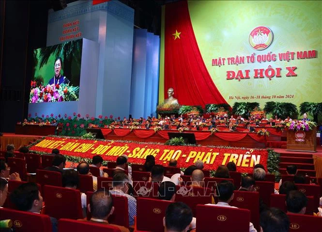 Le 10e Congrès national du Front de la Patrie du Vietnam. Photo: VNA