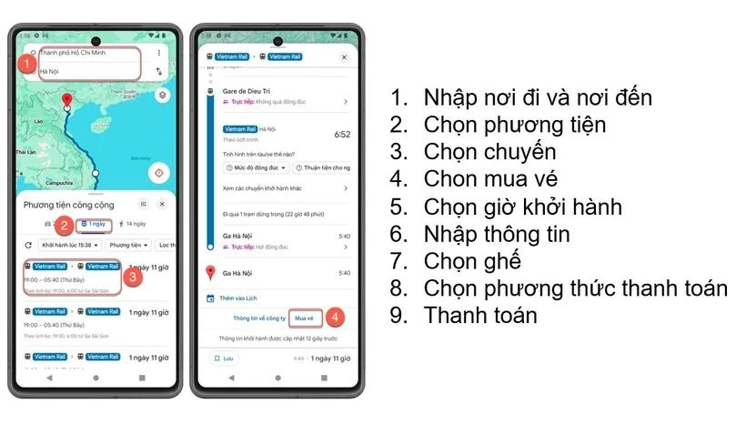 Le secteur ferroviaire vend des billets de train via une carte en ligne. Photo: Vietnam+