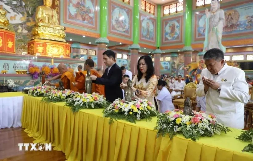 Lors de la célébration du 190e anniversaire de la création de la pagode Khanh Tho. Photo : VNA