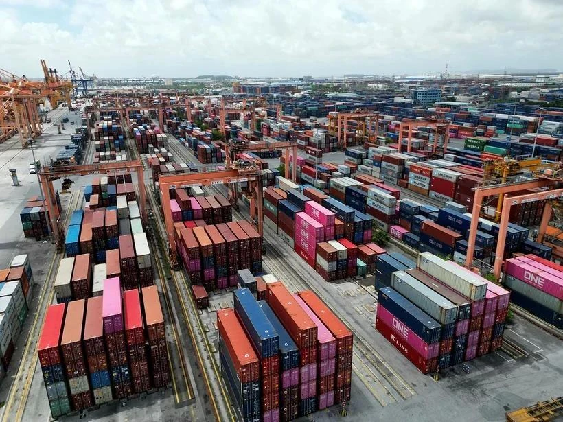 Des conteneurs de marchandises au port de Hai Phong. Photo: VietnamPlus