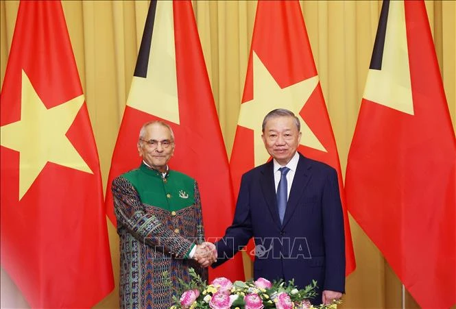 El presidente de Vietnam, To Lam, y su homólogo timorense, José Ramos-Horta. (Foto: VNA)