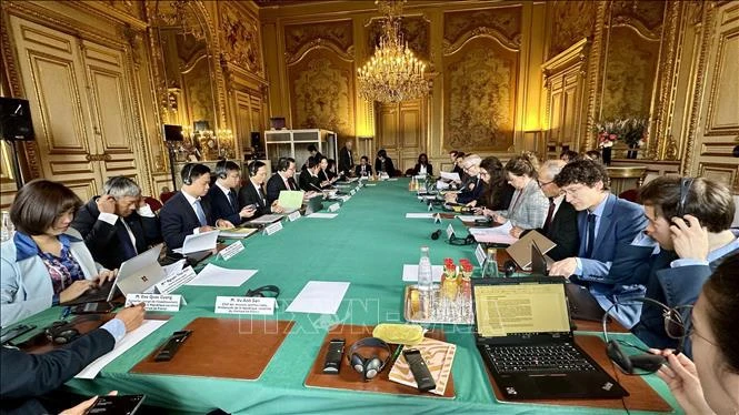 Le 8e dialogue annuel de haut niveau sur l'économie Vietnam-France à Paris. Photo : VNA