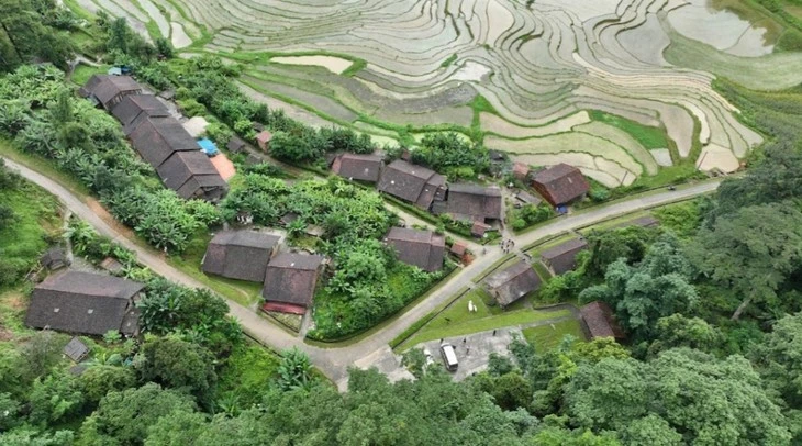 Vue aérienne du village de Hoài Khao. Photo: Ngoc Anh/VOV