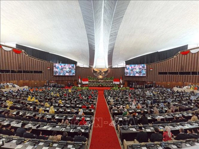 La cérémonie d'investiture du président indonésien Prabowo Subianto. Photo : VNA