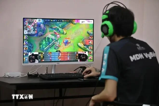 La salle d'entraînement de l'équipe e-sports de MDH Entertainment. Photo : VNA