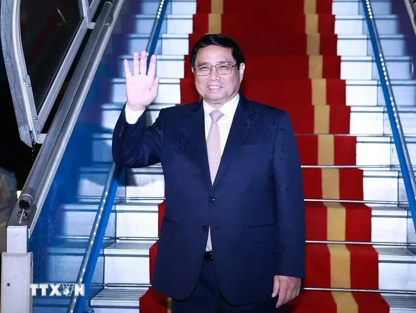 Vietnamese Prime Minister Pham Minh Chinh leaves Hanoi for a state visit to India (Photo: VNA)