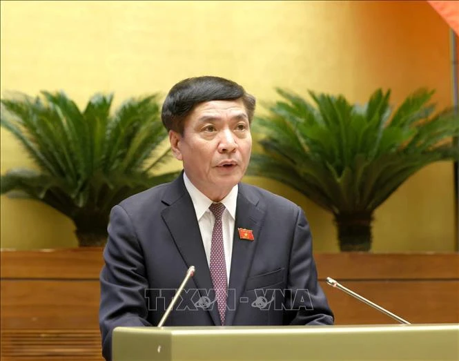 General Secretary of the Nation Assembly and Chairman of its Office Bui Van Cuong speaks at the event. (Photo: VNA)