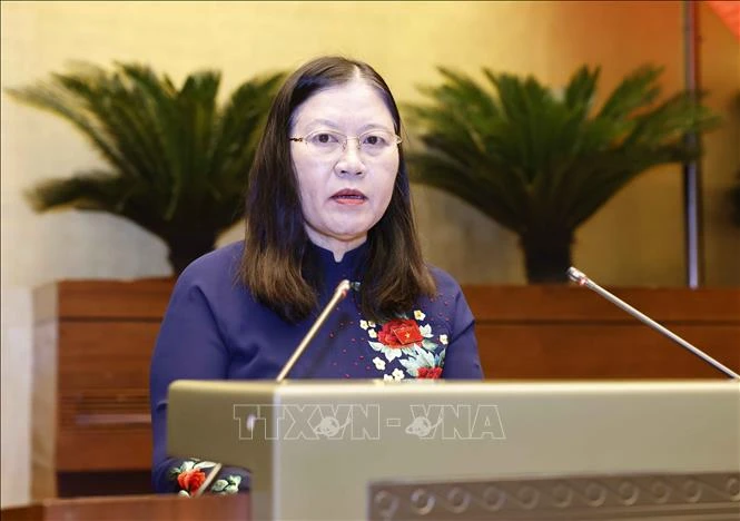 Chairwoman of the National Assembly's Committee for Judicial Affairs Le Thi Nga speaks at the event (Photo: VNA)