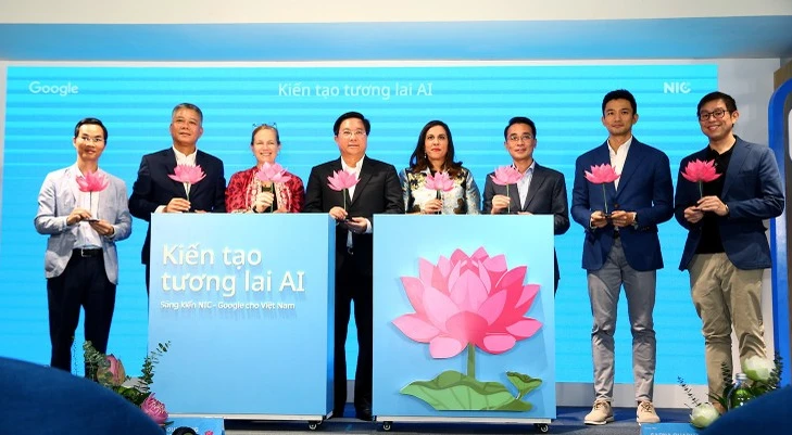 At the launch ceremony of an comprehensive initiative that promotes the development of artificial intelligence (AI) in Vietnam on July 11. (Photo: VNA)