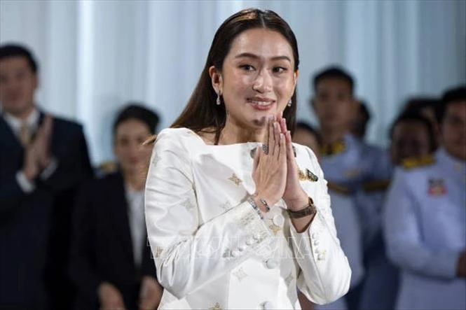 New Thai Prime Minister Paetongtarn Shinawatra at a press conference following the appointment ceremony in Bangkok, Thailand, on August 18, 2024. (Photo: Getty Images/VNA)