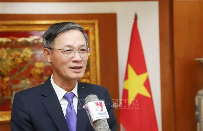 Phan Minh Chien, Chargé d'affaires at the Vietnamese Embassy in Laos (Photo: VNA)