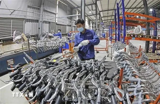 Bicycle production at Thong Nhat corporation (Photo: VNA).