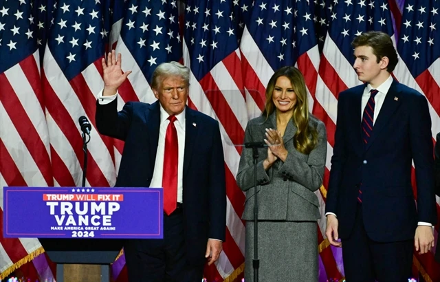 Donald Trump celebrates his US presidential election victory in Florida on November 6, 2024. VinaCapital believes Vietnam should fare reasonably well under the next Trump administration. (Photo: AFP)