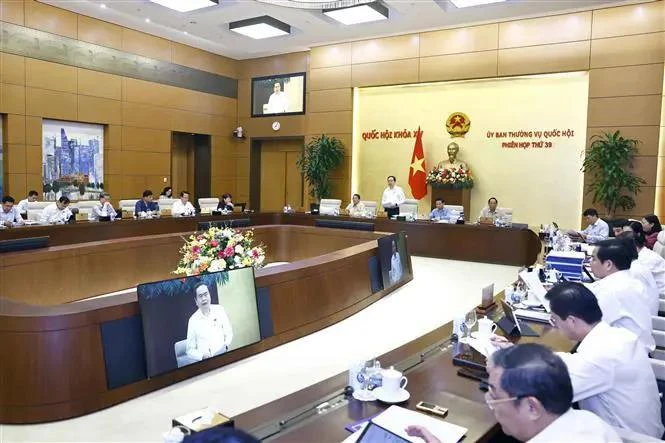 National Assembly Chairman Tran Thanh Man speaks at the NA Standing Committee's 39th meeting in Hanoi on November 14. (Photo: VNA)