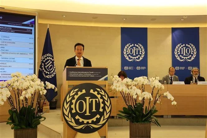 El embajador Mai Phan Dung en la 112ª Conferencia Internacional del Trabajo (Foto: VNA)