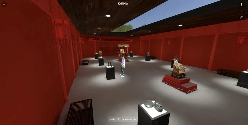 La primera galería virtual del Metaverso en el Centro de Conservación de Monumentos de Hue con la tecnología Apple Vision Pro. (Fuente: VNA)