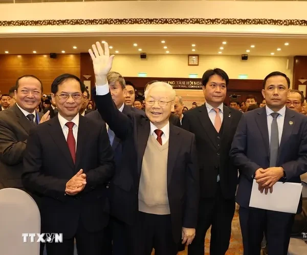 Le secrétaire général du Parti Nguyên Phu Trong à la 32e conférence de la diplomatie. Photo: VNA