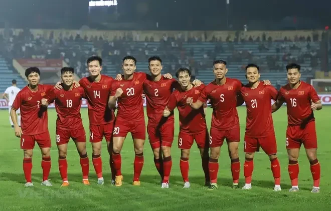 L'équipe nationale de football. Photo: VNA