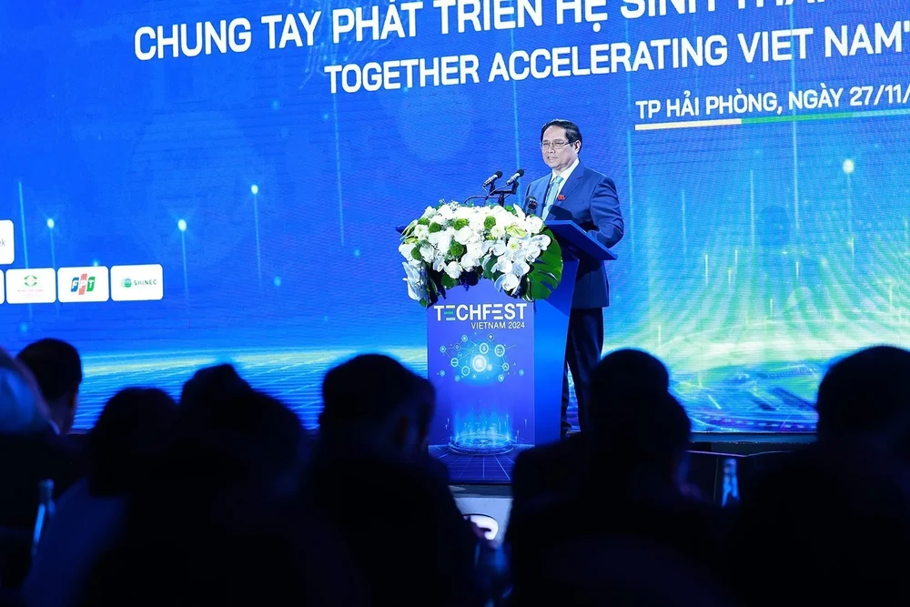 Le Premier ministre Pham Minh Chinh à l’ouverture du Festival national des start-up innovantes de 2024. Photo: VNA