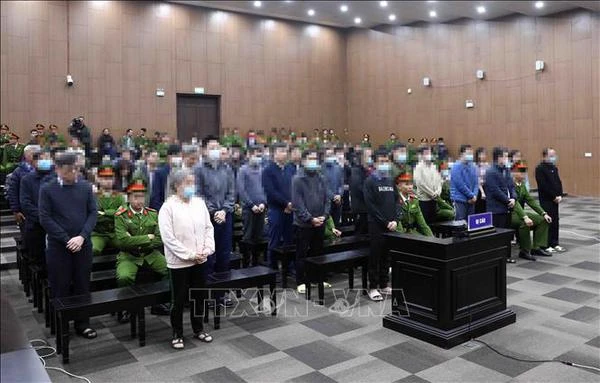 Defendants at the first-instance trial on January 12 (Photo: VNA)