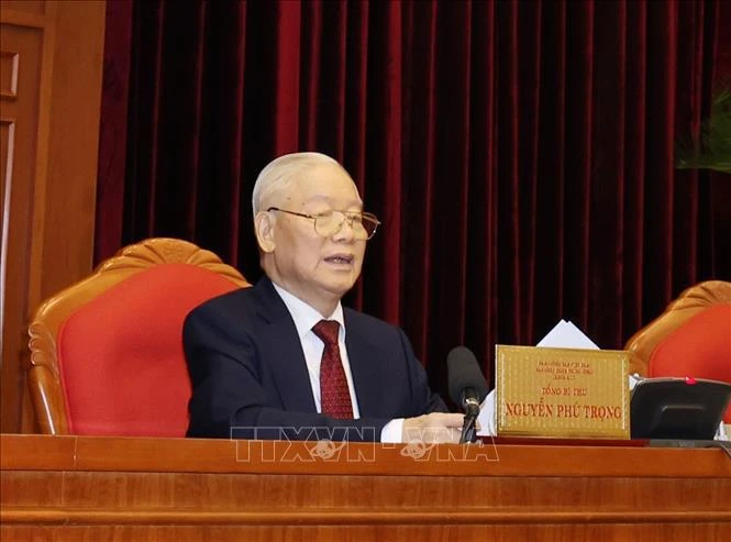 Party General Secretary Nguyen Phu Trong addresses the session (Photo: VNA)