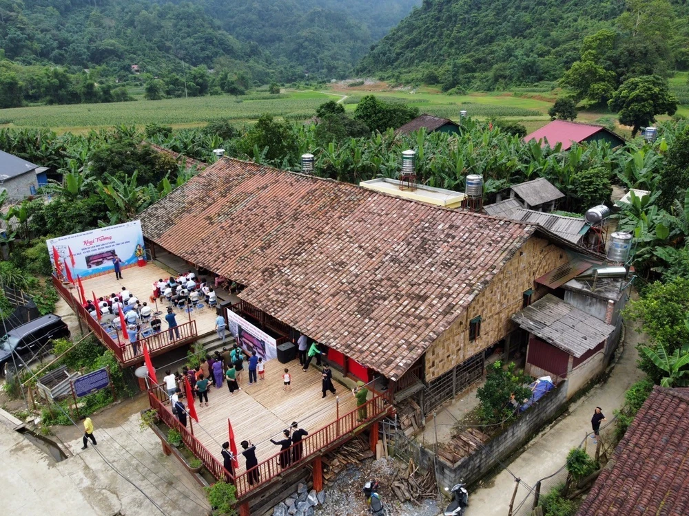 The 400sq.m house is imbued in cultural characteristics of the Tay ethnic minority group (Photo: VNA)