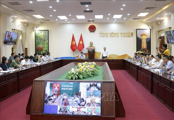 At the workking session between Binh Thuan leaders and the MARD delegation. (Photo: VNA)