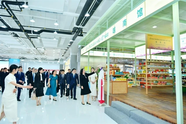 Deputy Minister of Industry and Trade Phan Thi Thang and the delegation attended the opening ceremony of the Vietnamese pavilion in the Yunnan Free Trade Pilot Zone, China in April. (Photo: tapchicongthuong.vn)