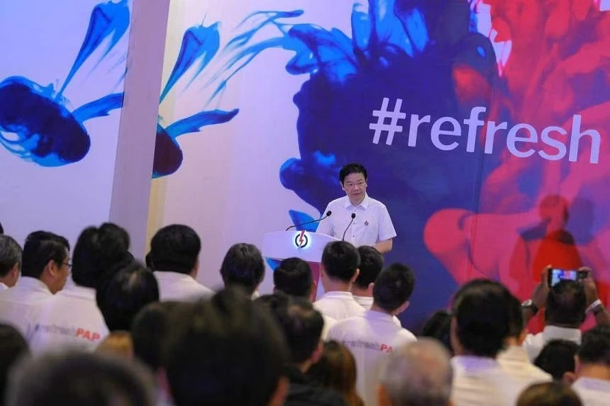 Singaporean PM Lawrence Wong speaks at the event. (Photo: Straitstimes).