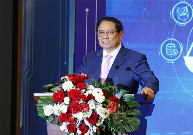 PM Pham Minh Chinh speaks at the event (Photo: VNA)
