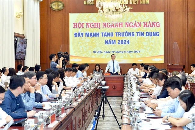 The State Bank of Vietnam organises a sector-wide online conference on promoting bank credit growth for the year on June 19. (Photo courtesy of SBV)