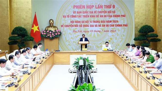 Prime Minister Pham Minh Chinh speaks at the meeting of the National Committee for Digital Transformation on July 10. (Photo: VNA)