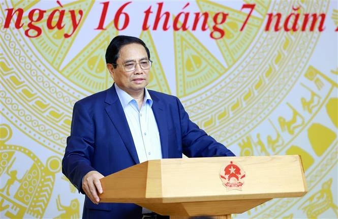 Prime Minister Pham Minh Chinh addresses the conference. (Photo: VNA)