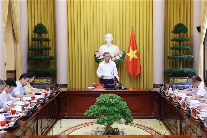 President To Lam speaks at the meeting (Photo: VNA)