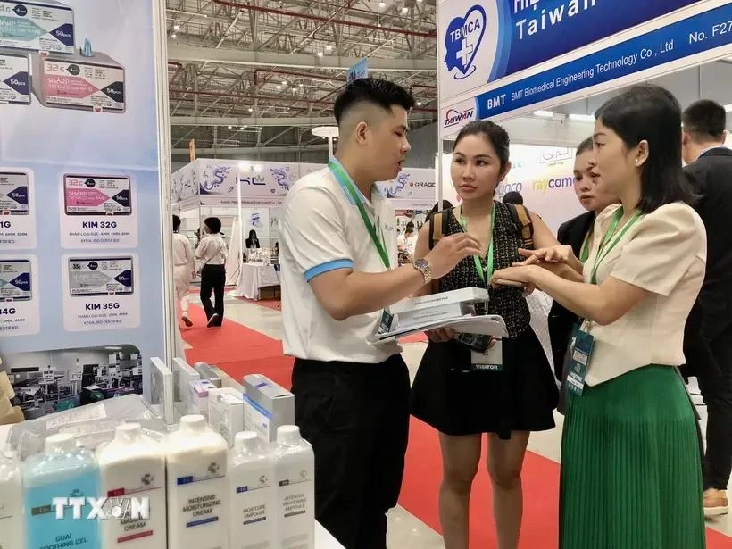 A booth at the Vietnam Medi-Pharm Expo 2024 in HCM City. (Photo: VNA)