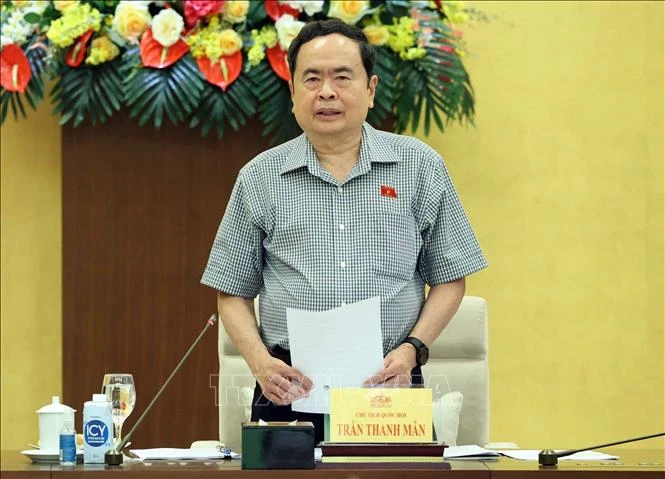 NA Chairman Tran Thanh Man addresses the meeting (Photo: VNA)