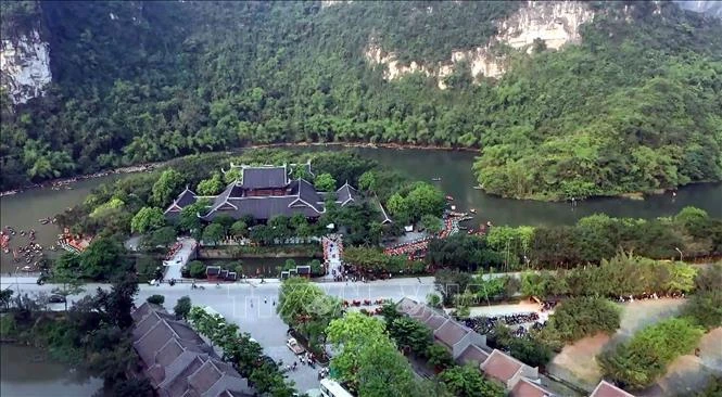 Trang An Landscape Complex -a World Cultural and Natural Heritage Site in the northern province of Ninh Binh. (Photo: VNA)