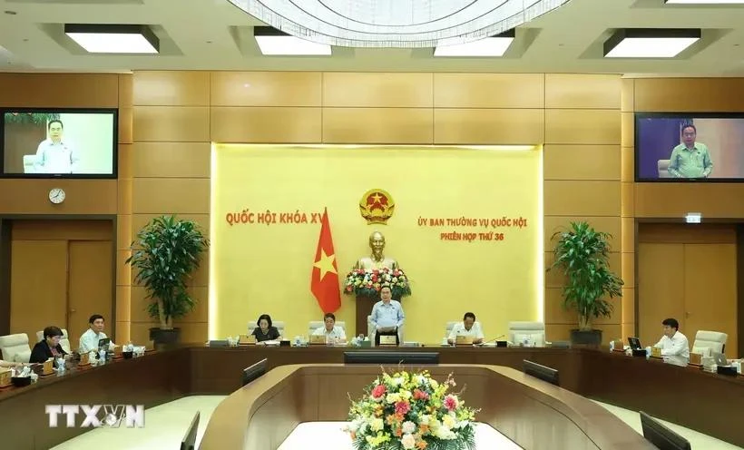 National Assembly Chairman Tran Thanh Man speaks at the meeting. (Photo: VNA)