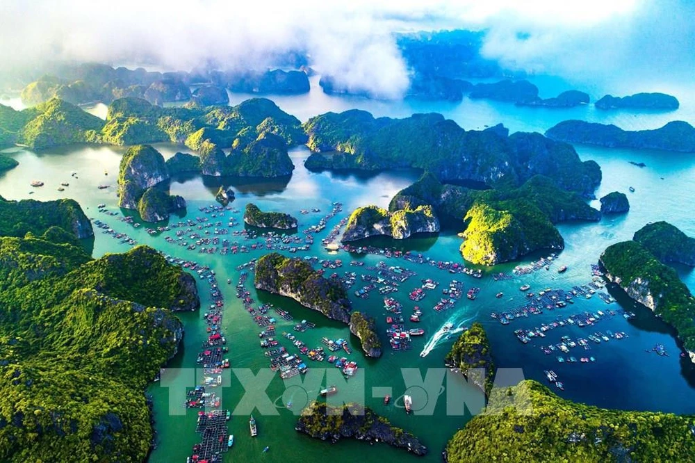 An aerial view of Cat Ba archipelago. (Photo: VNA)