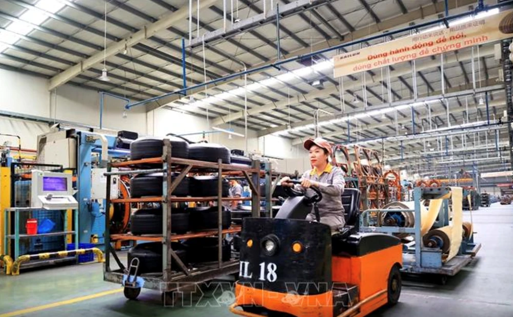 Production at Sailun Vietnam company in Phuoc Dong Industrial Park in Tay Ninh (Photo: VNA)